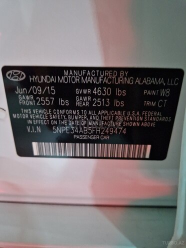 Hyundai Sonata 2015, 96,561 km - 2.0 l - Bakı