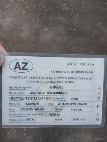 GAZ 33023-744 1998, 125,478 km - 2.5 l - Yevlax