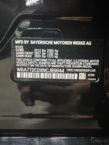 BMW 740 2022, 37,500 km - 3.0 l - Bakı
