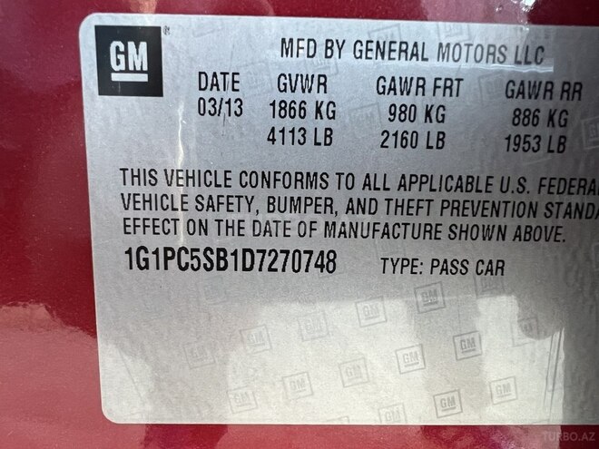 Chevrolet Cruze 2013, 240,000 km - 1.4 l - Bakı