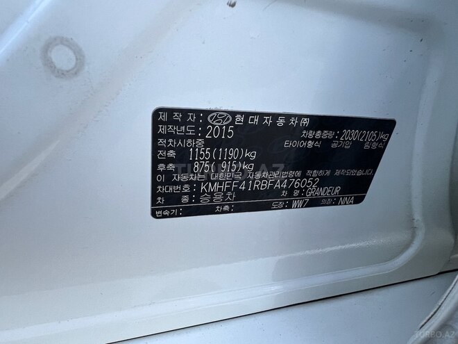 Hyundai Grandeur 2015, 186,952 km - 2.2 l - Bakı