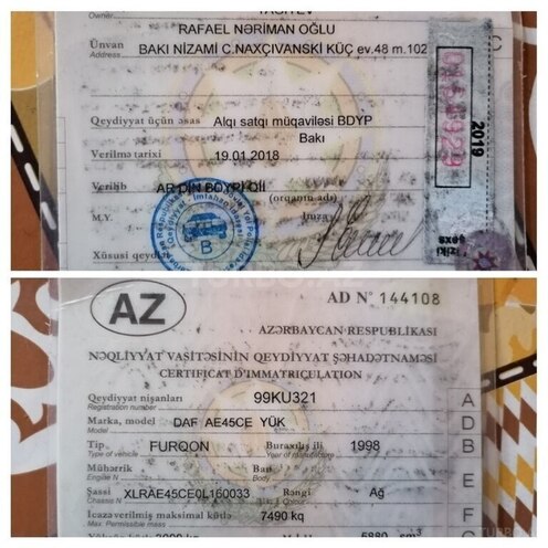 DAF  1998, 340,000 km - 5.5 л - Şəmkir