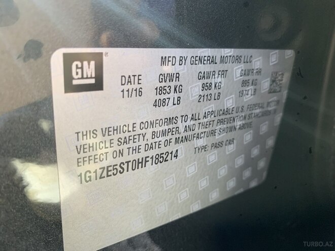 Chevrolet Malibu 2016, 140,000 km - 1.5 l - Gəncə