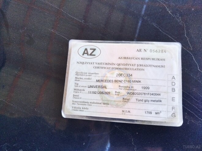 Mercedes C 180 1999, 454,240 km - 1.8 l - Ağcabədi