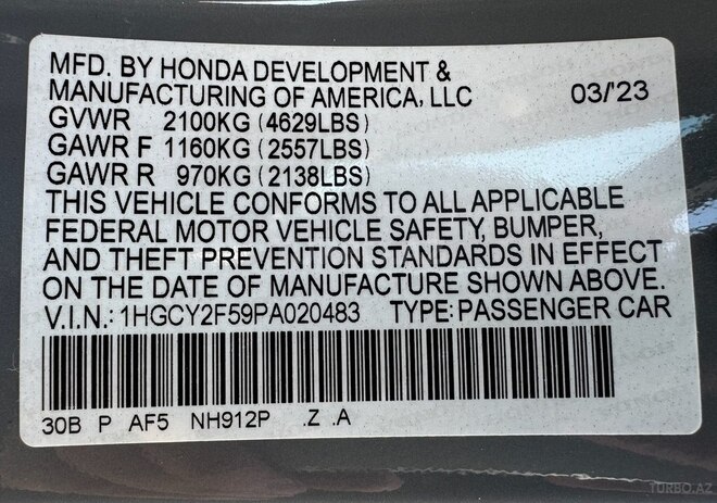 Honda Accord 2023, 5,500 km - 2.0 л - Bakı