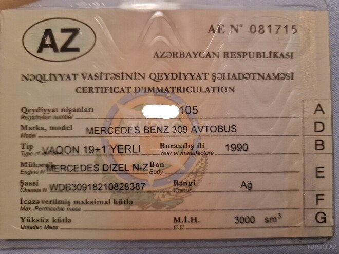 Mercedes 410 D 1990, 300,000 km - 3.0 l - Zaqatala