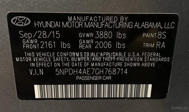 Hyundai Elantra 2015, 111,000 km - 1.8 l - Bakı