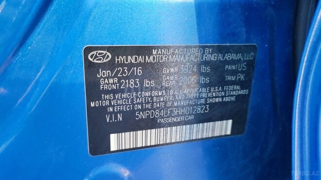 Hyundai Elantra 2017, 174,000 km - 2.0 l - Bakı