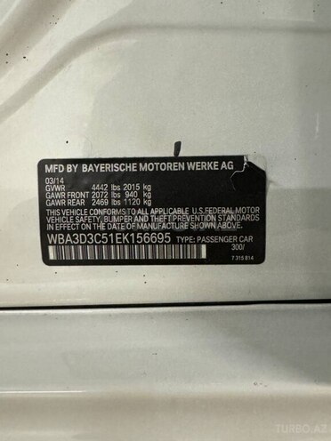 BMW 328 2014, 325,087 km - 2.0 l - Gəncə