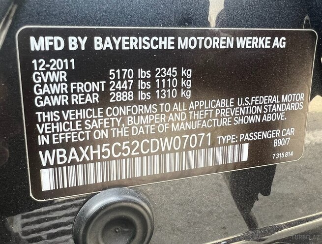 BMW 528 2012, 260,444 km - 2.0 л - Bakı