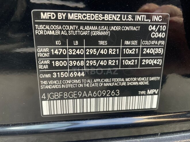 Mercedes GL 550 2010, 185,000 km - 5.5 l - Bakı