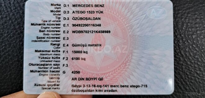 Mercedes Atego 1523 1999, 652,247 km - 4.3 l - Bakı