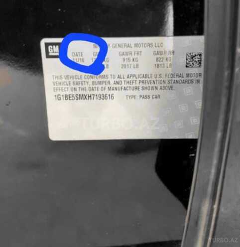 Chevrolet Cruze 2017, 180,000 km - 1.4 l - Yevlax