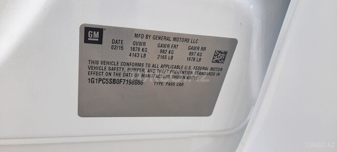 Chevrolet Cruze 2015, 110,503 km - 1.4 l - Bakı