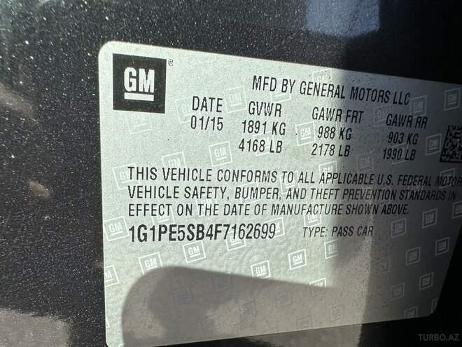 Chevrolet Cruze 2015, 222,000 km - 1.4 l - Bakı