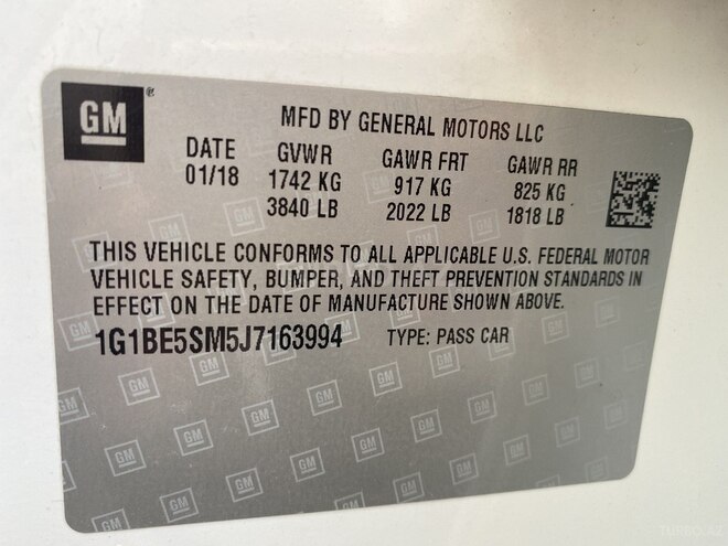 Chevrolet Cruze 2018, 122,600 km - 1.4 l - Bakı