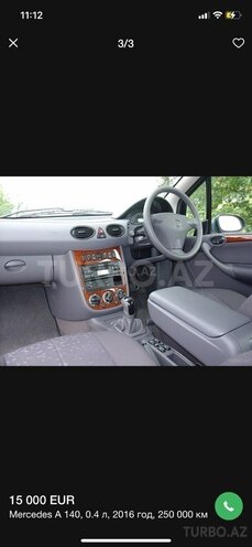 Mercedes A 140 2000, 5,522,855 km - 0.3 l - Bakı