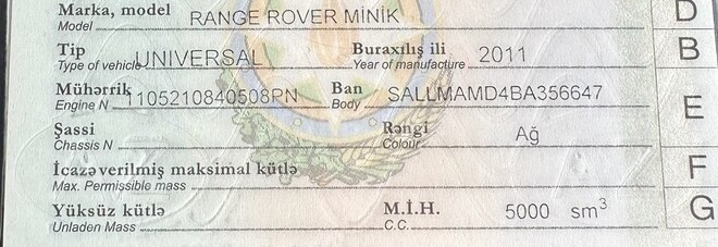 Land Rover Range Rover 2011, 236,565 km - 5.0 л - Bakı