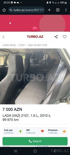 LADA (VAZ) 2107 2010, 95,000 km - 1.6 l - Bakı