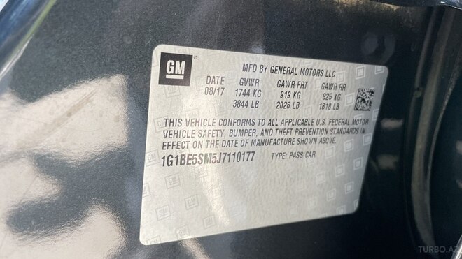 Chevrolet Cruze 2017, 201,000 km - 1.4 l - Bakı