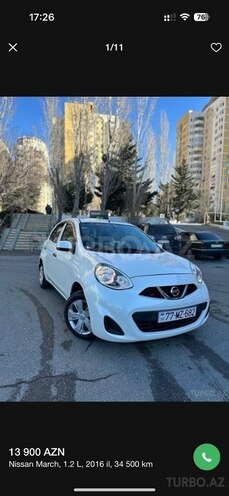 Nissan March 2016, 58,000 km - 1.2 l - Bakı