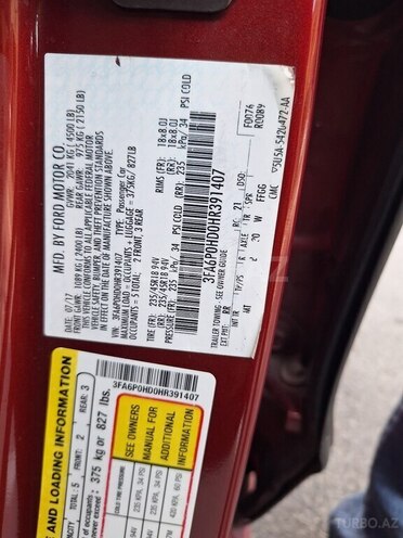 Ford Fusion (North America) 2017, 135,000 km - 1.5 л - Qəbələ