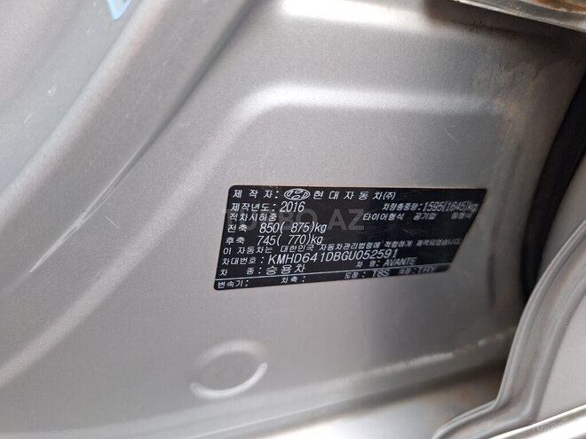 Hyundai Avante 2016, 168,200 km - 1.6 л - Bakı