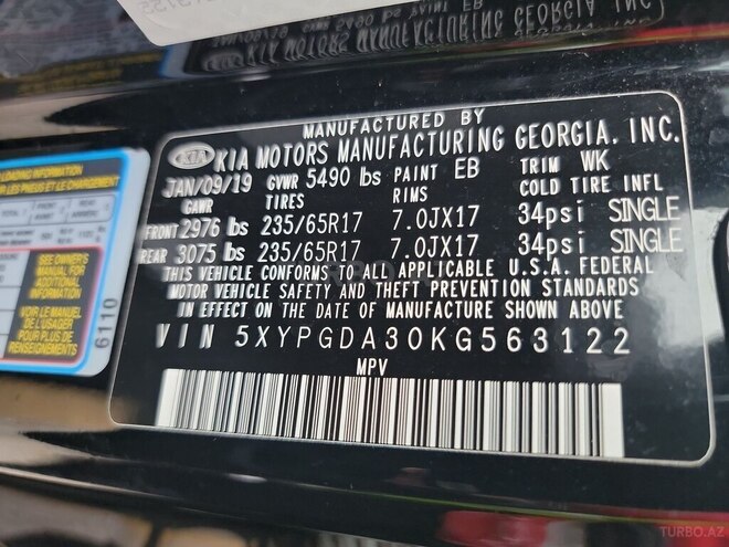 Kia Sorento 2019, 135,000 km - 2.4 l - Bakı