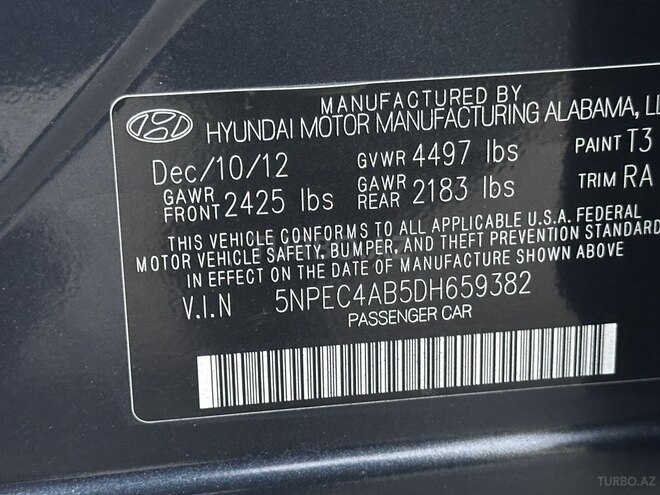 Hyundai Sonata 2012, 167,000 km - 2.0 l - Gəncə