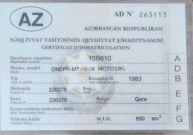 Dnepr K-750 1983, 33,432 km - 0.7 л - Bakı