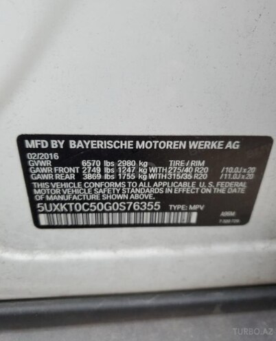 BMW X5 2016, 166,077 km - 2.0 l - Bakı