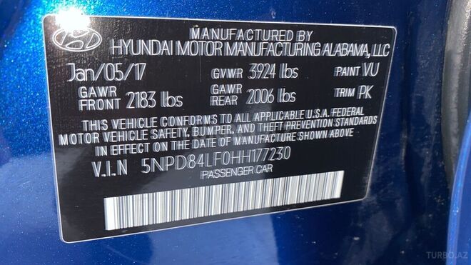 Hyundai Elantra 2017, 174,657 km - 2.0 l - Bakı