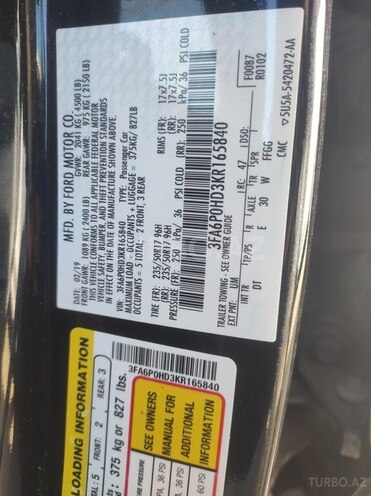 Ford Fusion (North America) 2019, 17,000 km - 1.5 л - Bakı
