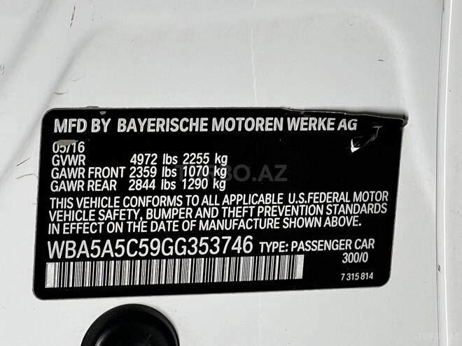 BMW 525 2016, 167,000 km - 2.0 l - Bakı