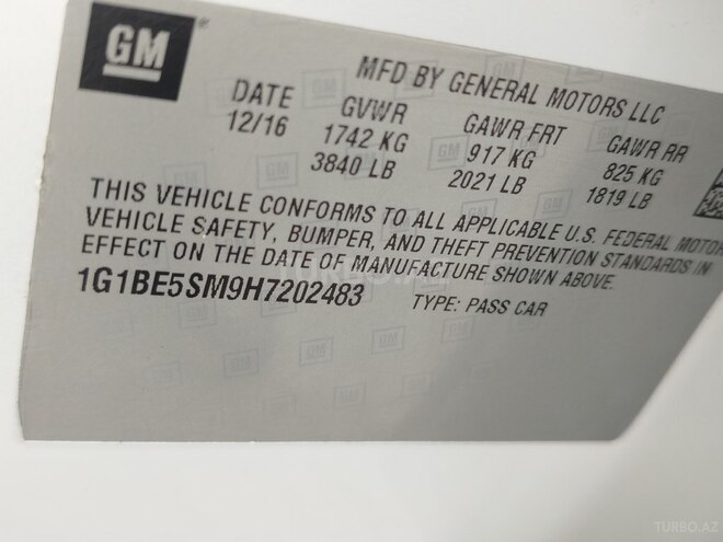 Chevrolet Cruze 2016, 158,000 km - 1.4 l - Bakı