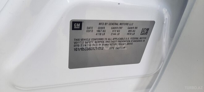 Chevrolet Cruze 2013, 108,000 km - 1.4 l - Bakı