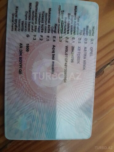 Opel Astra 1999, 37,000 km - 1.6 l - Sumqayıt