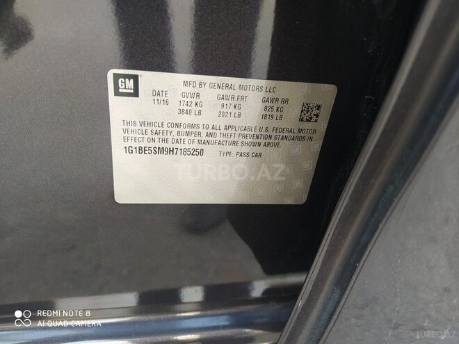 Chevrolet Cruze 2016, 99,700 km - 1.4 l - Qobustan