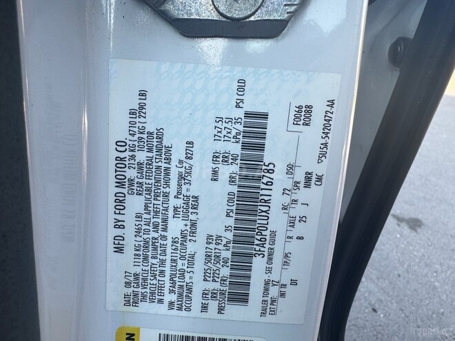 Ford Fusion (North America) 2017, 95,000 km - 2.0 л - Bakı