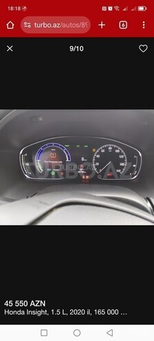 Honda Insight 2020, 166,000 km - 1.5 l - Bakı