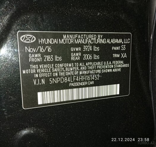 Hyundai Elantra 2017, 12,070 km - 2.0 л - Bakı