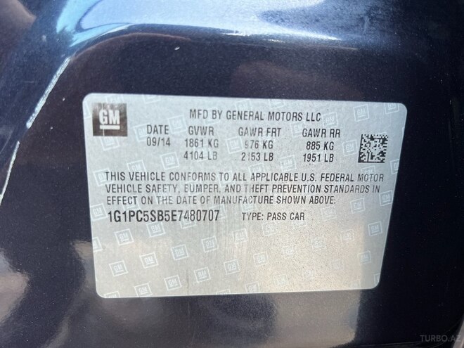 Chevrolet Cruze 2014, 183,000 km - 1.4 l - Gəncə