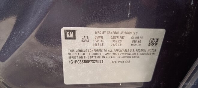 Chevrolet Cruze 2014, 206,000 km - 1.4 л - Sumqayıt