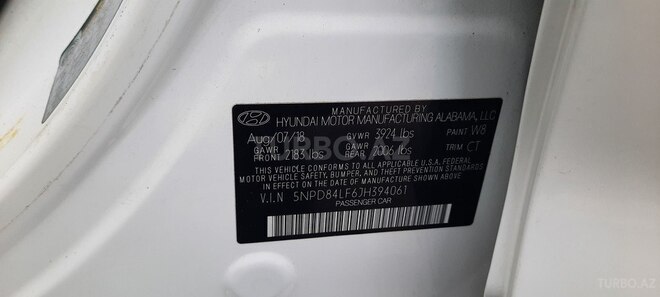 Hyundai Elantra 2018, 89,000 km - 2.0 l - Bakı