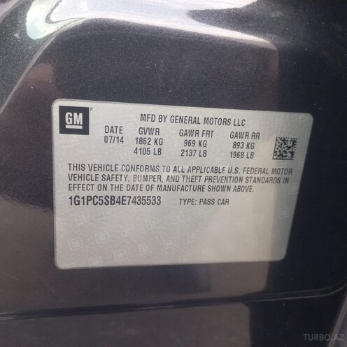 Chevrolet Cruze 2014, 212,365 km - 1.4 l - Ağstafa
