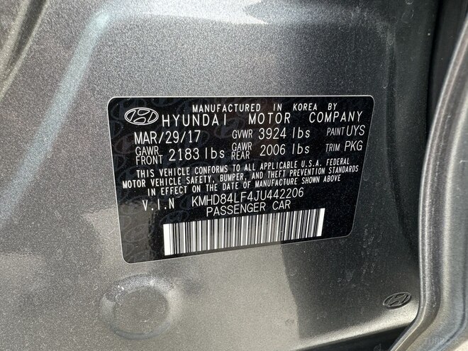 Hyundai Elantra 2017, 86,000 km - 2.0 l - Bakı