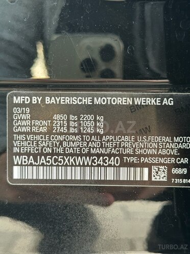 BMW 530 2019, 93,000 km - 2.0 l - Bakı