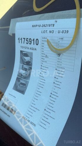 Toyota Aqua 2019, 55,000 km - 1.5 l - Sumqayıt