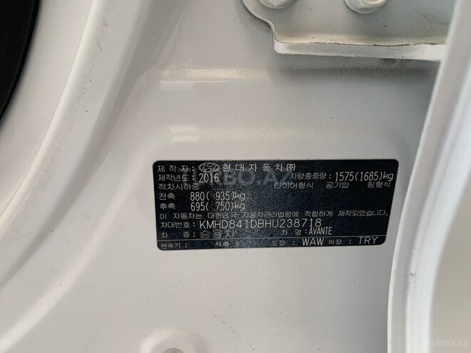 Hyundai Avante 2016, 95,500 km - 1.6 l - Bakı