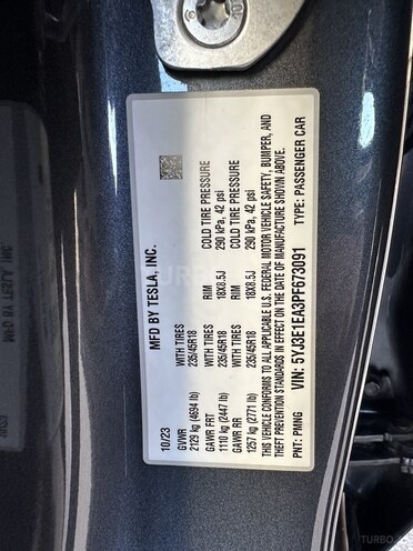 Tesla Model 3 2023, 12,300 km - 0.0 l - Bakı